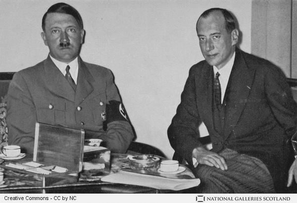 Polish Prime Minister Jozef Beck meets Hitler at the Polish embassy in Berlin